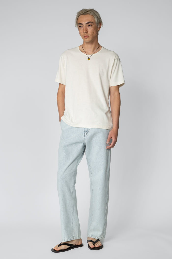 Minimal T-Shirt - Off-White Silk / Cotton