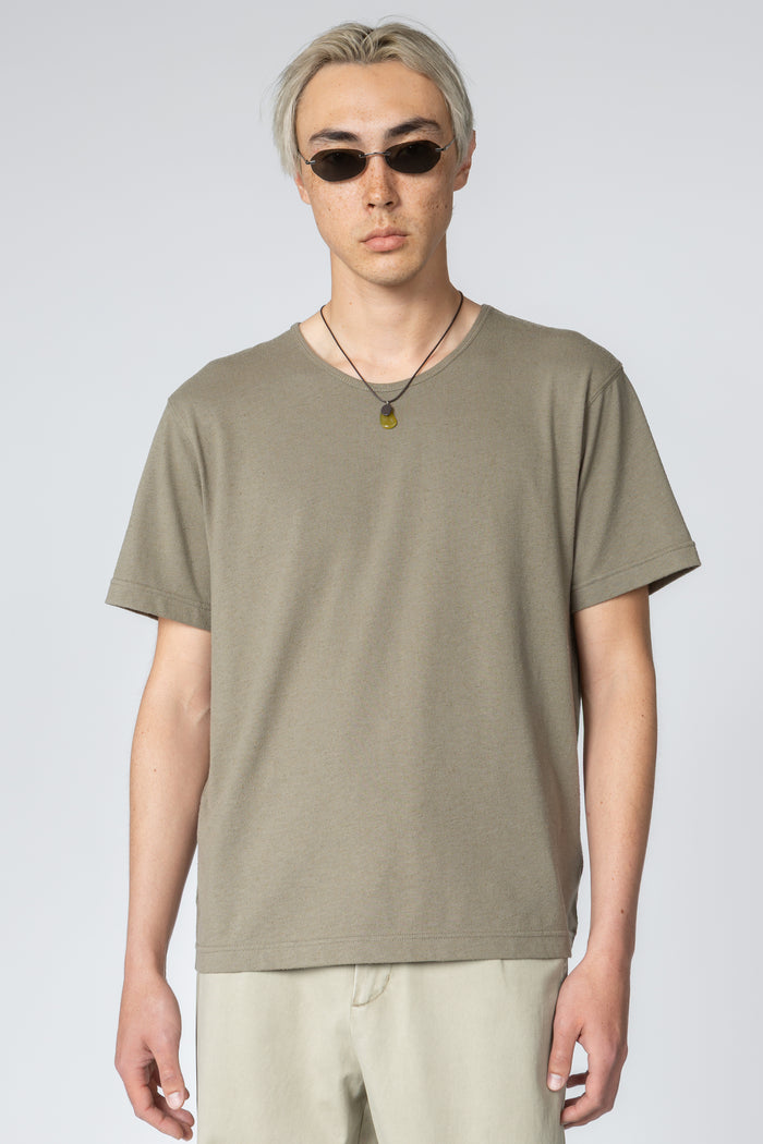 Minimal T-Shirt - Olive Drab Silk / Cotton