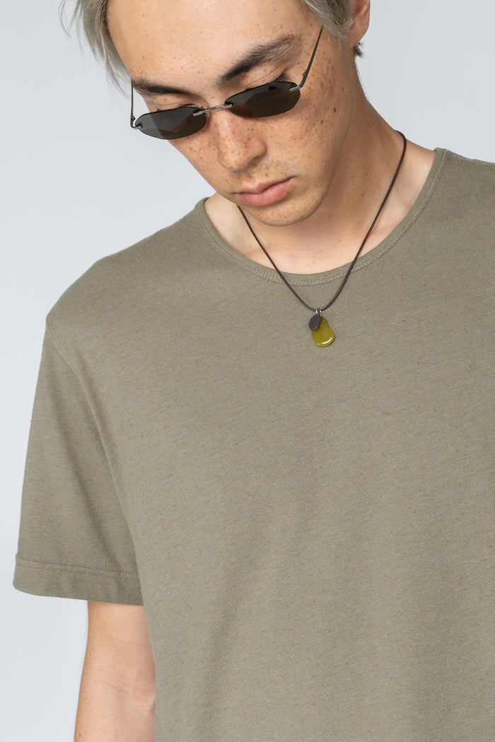 Minimal T-Shirt - Olive Drab Silk / Cotton