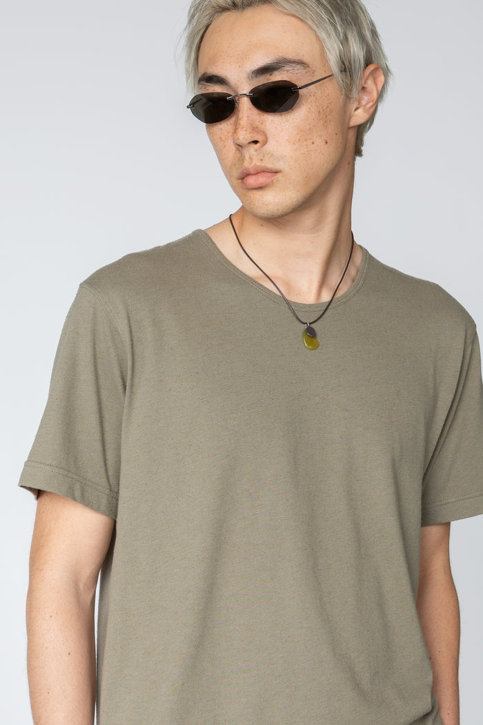 Minimal T-Shirt - Olive Drab Silk / Cotton