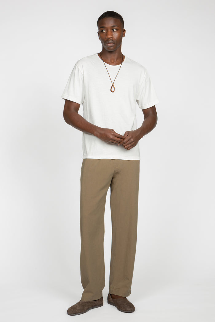 Minimal T-Shirt - White Cotton / Linen