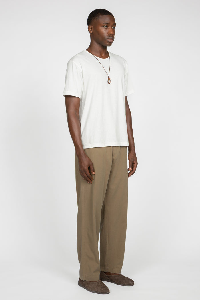 Minimal T-Shirt - White Cotton / Linen