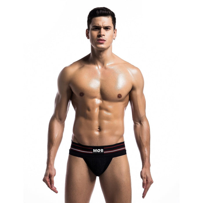 Mob Fetish Jockstrap Black Large 3in Waistband Intimates Adult Boutique