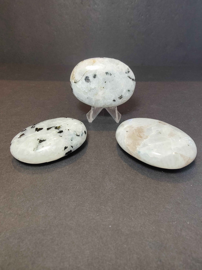 Moonstone Polished Heart & Palmstone Sculpture - Smokin Resin Company