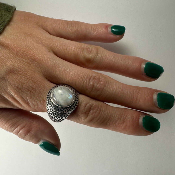 Moonstone Ring - Size 8.5 - Smokin Resin Company
