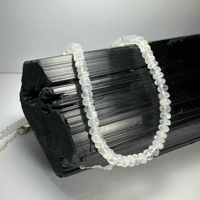 Moonstone Rondele Bead Necklace - Smokin Resin Company