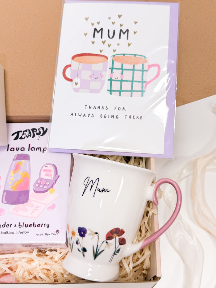 Mother’s Birthday Gift Box for Mum| Bracelet, Gummies,  Mug & Tea Set | Too Sweet for Mum | Snug & Still Pamper