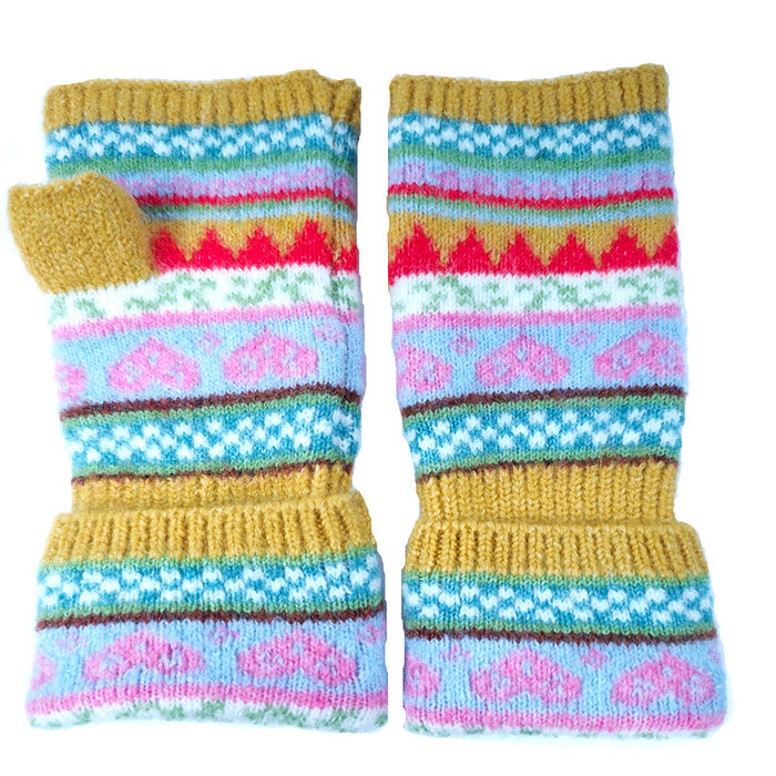 Mustard Scandi Hat and Gloves