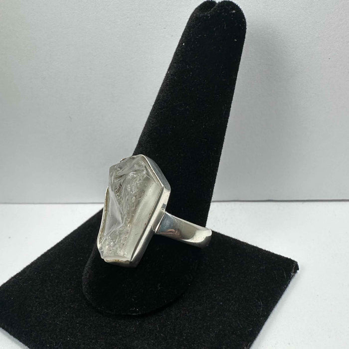 Natural Rough Quartz Ring - Size 11.5