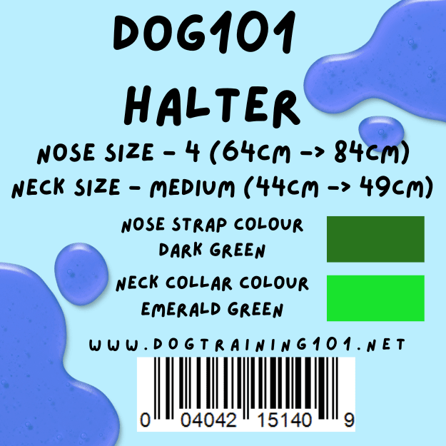 Dogtraining101 Retail Dog Super Store Medium 44cm to 49cm Nose Dark Green - Neck Emerald Green - Size 4 Dog101 Halter