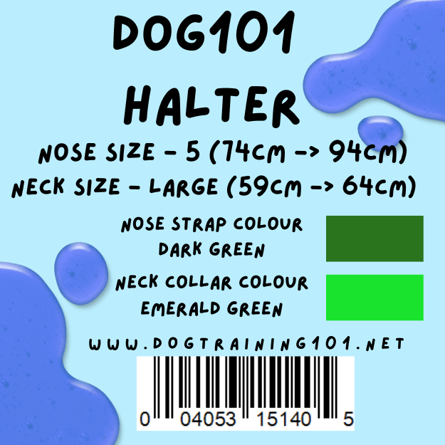 Dogtraining101 Retail Dog Super Store Large 59cm to 64cm Nose Dark Green - Neck Emerald Green - Size 5 Dog101 Halter