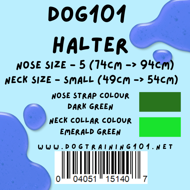 Dogtraining101 Retail Dog Super Store Small 49cm to 54cm Nose Dark Green - Neck Emerald Green - Size 5 Dog101 Halter