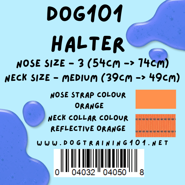 Dogtraining101 Retail Dog Super Store Medium 39cm to 44cm Nose Orange - Neck Reflective Orange - Size 3 Dog101 Halter