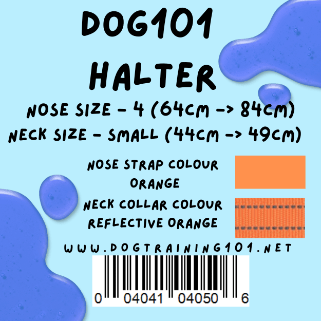 Dogtraining101 Retail Dog Super Store Small 39cm to 44cm Nose Orange - Neck Reflective Orange - Size 4 Dog101 Halter