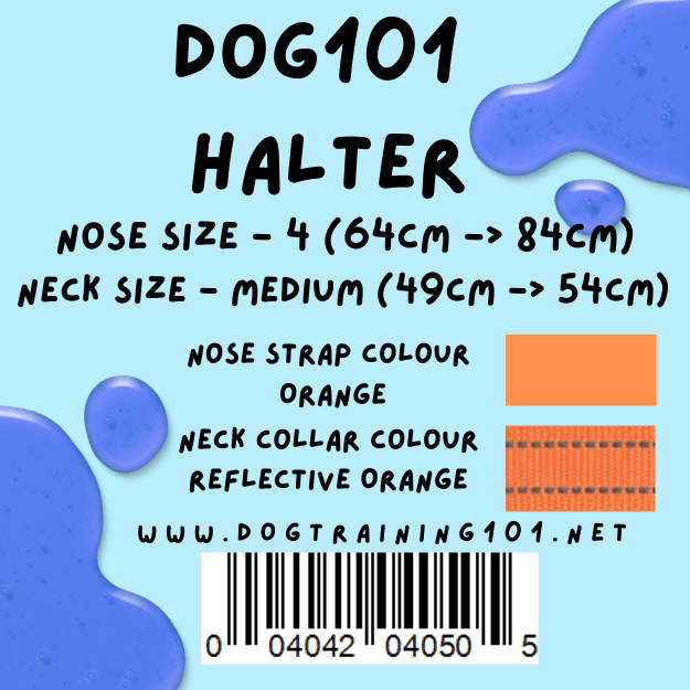Dogtraining101 Retail Dog Super Store Medium 44cm to 49cm Nose Orange - Neck Reflective Orange - Size 4 Dog101 Halter