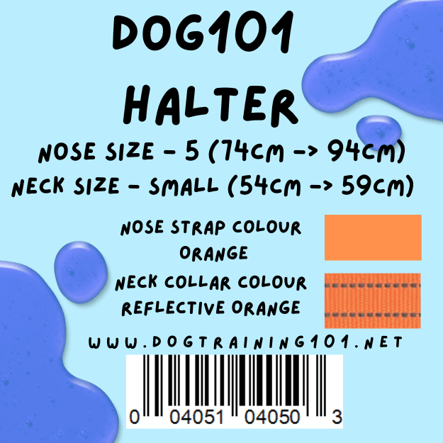 Dogtraining101 Retail Dog Super Store Small 49cm to 54cm Nose Orange - Neck Reflective Orange - Size 5 Dog101 Halter