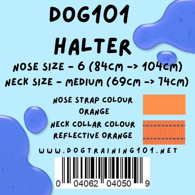 Dogtraining101 Retail Dog Super Store Medium 64cm to 69cm Nose Orange - Neck Reflective Orange - Size 6 Dog101 Halter