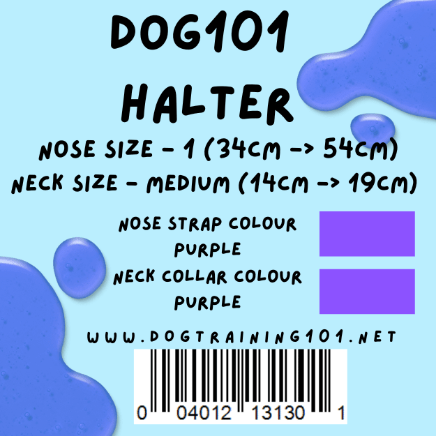 Dogtraining101 Retail Dog Super Store Medium 14cm to 19cm Nose Purple - Neck Purple - Size 1 Dog101 Halter
