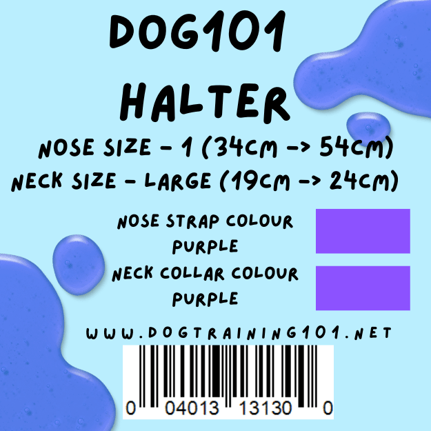 Dogtraining101 Retail Dog Super Store Large 19cm to 24cm Nose Purple - Neck Purple - Size 1 Dog101 Halter