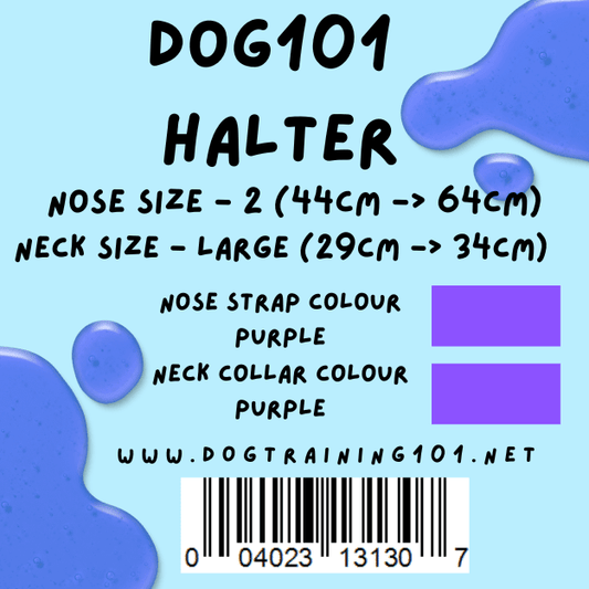 Dogtraining101 Retail Dog Super Store Large 29cm to 34cm Nose Purple - Neck Purple - Size 2 Dog101 Halter