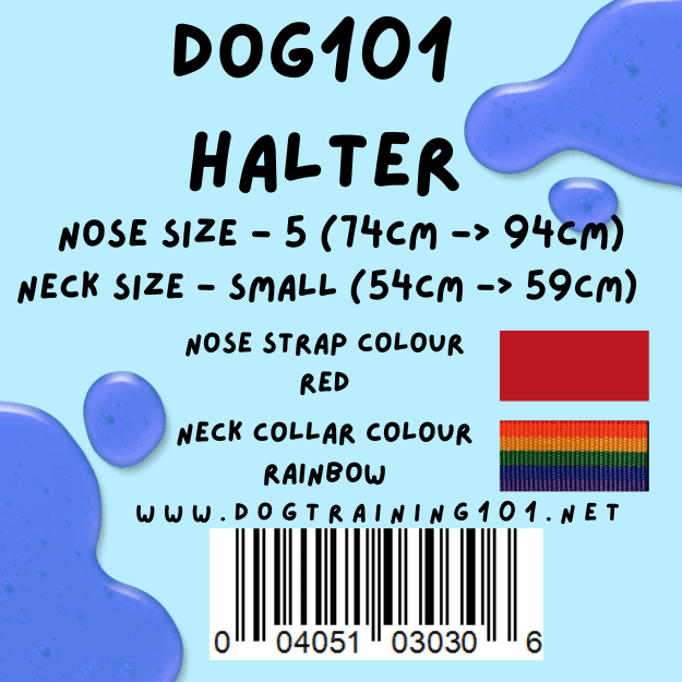 Dogtraining101 Retail Dog Super Store Small 49cm to 54cm Nose Red - Neck Rainbow - Size 5 Dog101 Halter