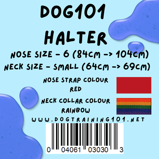 Dogtraining101 Retail Dog Super Store Small 59cm to 64cm Nose Red - Neck Rainbow - Size 6 Dog101 Halter