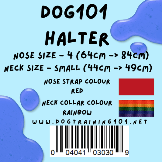 Dogtraining101 Retail Dog Super Store Small 39cm to 44cm Nose Red - Neck Rainbow- Size 4 Dog101 Halter