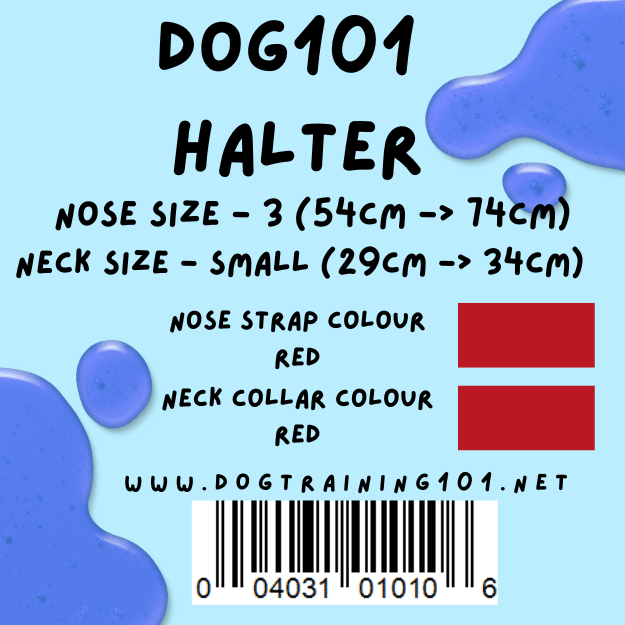 Dogtraining101 Retail Dog Super Store Small 34cm to 39cm Nose Red - Neck Red - Size 3 Dog101 Halter