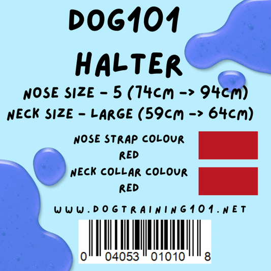 Dogtraining101 Retail Dog Super Store Large 59cm to 64cm Nose Red - Neck Red - Size 5 Dog101 Halter