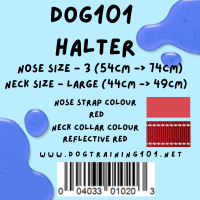 Dogtraining101 Retail Dog Super Store Large 44cm to 49cm Nose Red - Neck Reflective Red - Size 3 Dog101 Halter