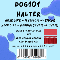 Dogtraining101 Retail Dog Super Store Medium 44cm to 49cm Nose Red - Neck Reflective Red - Size 4 Dog101 Halter
