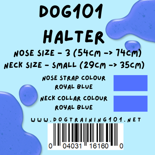Dogtraining101 Retail Dog Super Store Small 34cm to 39cm Nose Royal Blue - Neck Royal Blue - Size 3 Dog101 Halter