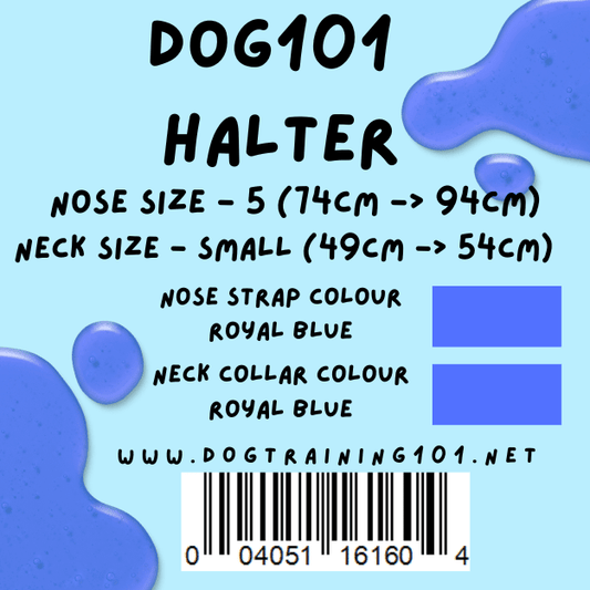 Dogtraining101 Retail Dog Super Store Small 49cm to 54cm Nose Royal Blue - Neck Royal Blue - Size 5 Dog101 Halter