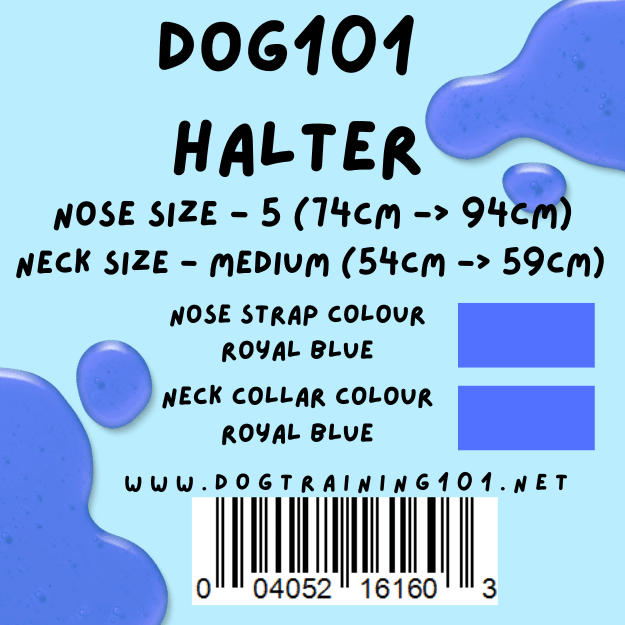Dogtraining101 Retail Dog Super Store Medium 54cm to 59cm Nose Royal Blue - Neck Royal Blue - Size 5 Dog101 Halter