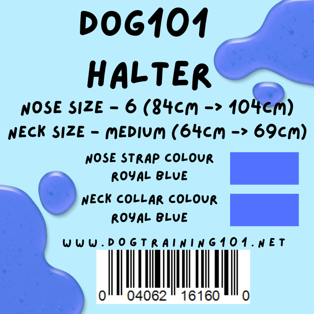 Dogtraining101 Retail Dog Super Store Medium 64cm to 69cm Nose Royal Blue - Neck Royal Blue - Size 6 Dog101 Halter