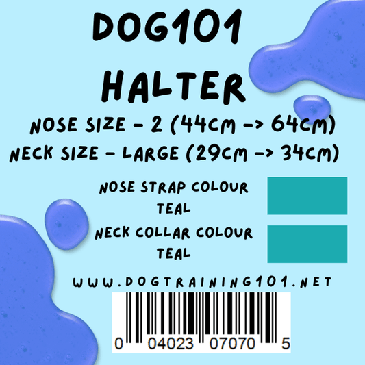 Dogtraining101 Retail Dog Super Store Large 29cm to 34cm Nose Teal - Neck Teal - Size 2 Dog101 Halter