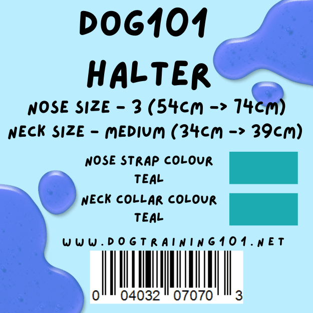 Dogtraining101 Retail Dog Super Store Medium 39cm to 44cm Nose Teal - Neck Teal - Size 3 Dog101 Halter