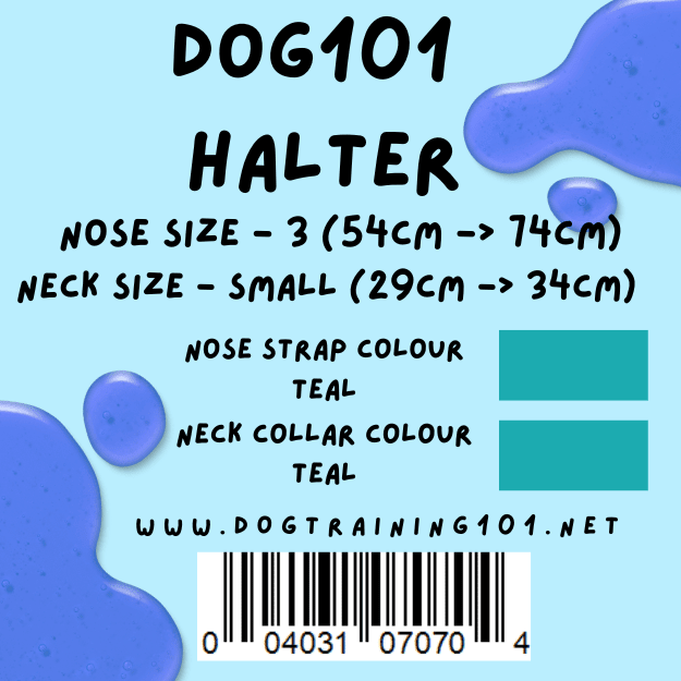 Dogtraining101 Retail Dog Super Store Small 34cm to 39cm Nose Teal - Neck Teal - Size 3 Dog101 Halter