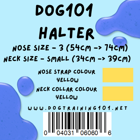 Dogtraining101 Retail Dog Super Store Small 34cm to 39cm Nose Yellow - Neck Yellow - Size 3 Dog101 Halter