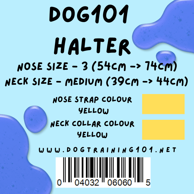 Dogtraining101 Retail Dog Super Store Medium 39cm to 44cm Nose Yellow - Neck Yellow - Size 3 Dog101 Halter