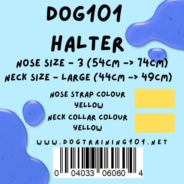 Dogtraining101 Retail Dog Super Store Large 44cm to 49cm Nose Yellow - Neck Yellow - Size 3 Dog101 Halter