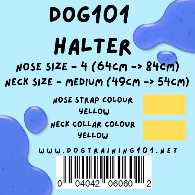 Dogtraining101 Retail Dog Super Store Medium 44cm to 49cm Nose Yellow - Neck Yellow - Size 4 Dog101 Halter