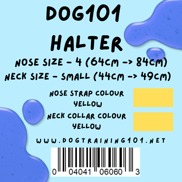 Dogtraining101 Retail Dog Super Store Small 39cm to 44cm Nose Yellow - Neck Yellow - Size 4 Dog101 Halter