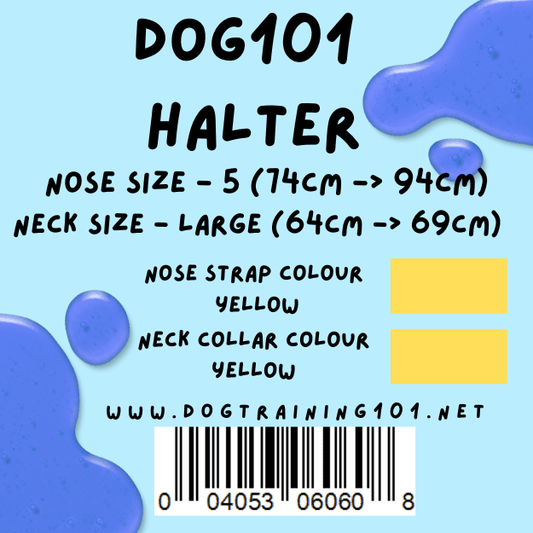Dogtraining101 Retail Dog Super Store Large 59cm to 64cm Nose Yellow - Neck Yellow - Size 5 Dog101 Halter