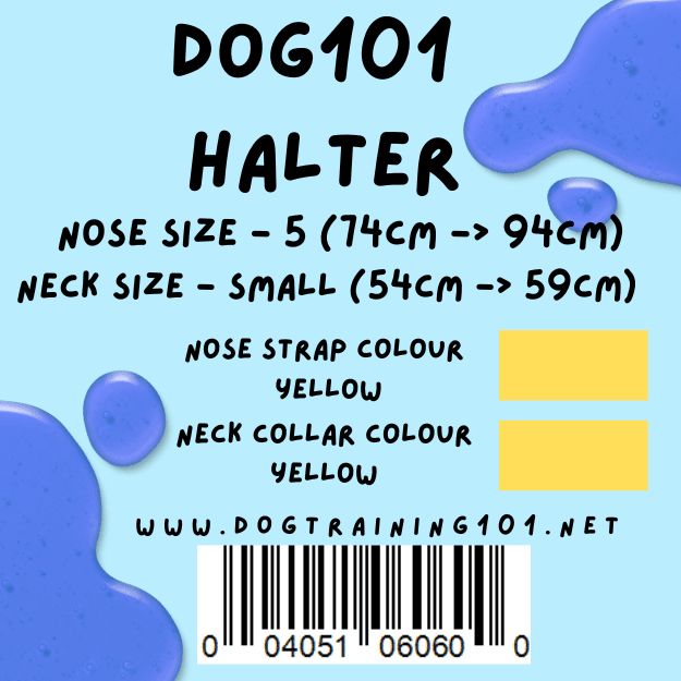 Dogtraining101 Retail Dog Super Store Small 49cm to 54cm Nose Yellow - Neck Yellow - Size 5 Dog101 Halter