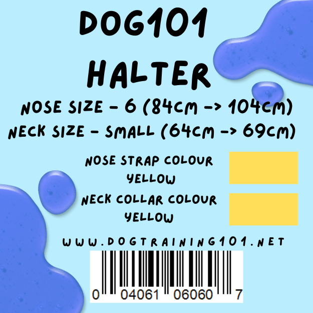 Dogtraining101 Retail Dog Super Store Small 59cm to 64cm Nose Yellow - Neck Yellow - Size 6 Dog101 Halter