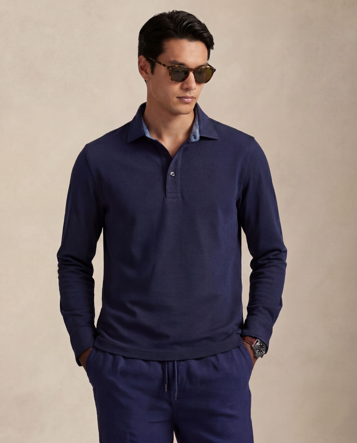 Navy Piqué Cotton / Made to Measure / Standard