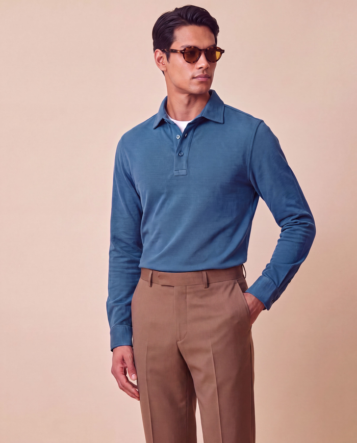 Cobalt Piqué Cotton / Made to Measure / Standard