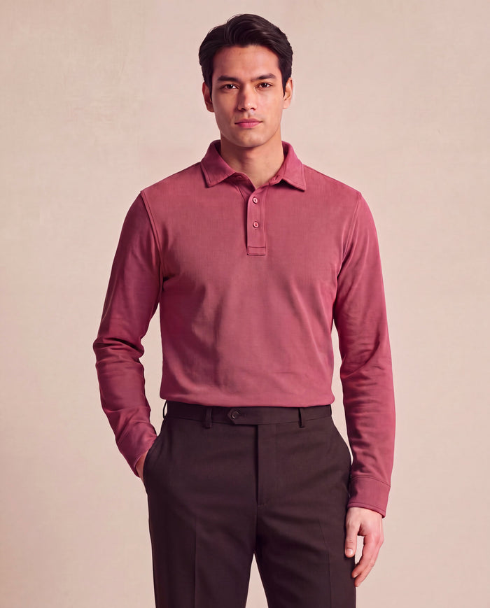 Mauve Piqué Cotton / Made to Measure / Standard