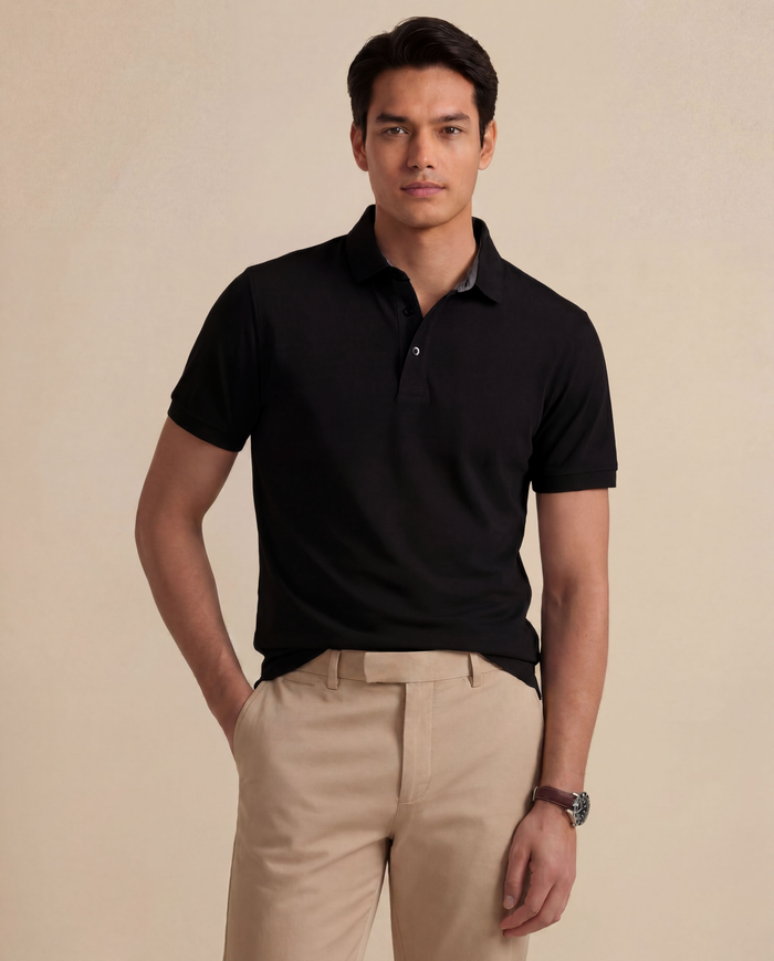 Black Piqué Cotton / Made to Measure / Standard